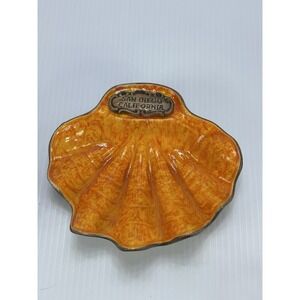 Vintage Pottery TREASURE CRAFT Orange Ceramic SAN DIEGO CALIFORNIA Ashtray